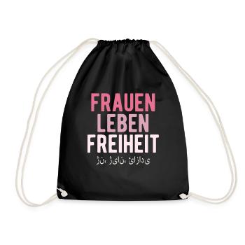 Frauen Leben Freiheit - Turnbeutel - Schwarz - Vorne