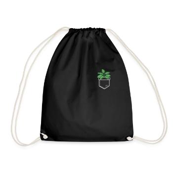 Pflanze in der Tasche Calathea in Brusttasche - Turnbeutel - Schwarz - Vorne