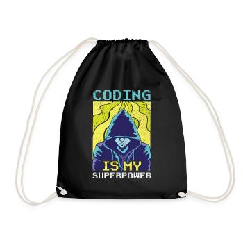 Le codage est mon programmeur codeur superpuissant - Sac de sport léger - noir - Devant