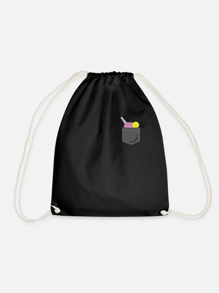 Pickleball Pocket - Drawstring Bag - black