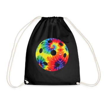 Pickleball Tie Dye Retro 80s 90s - Drawstring Bag - black - Front