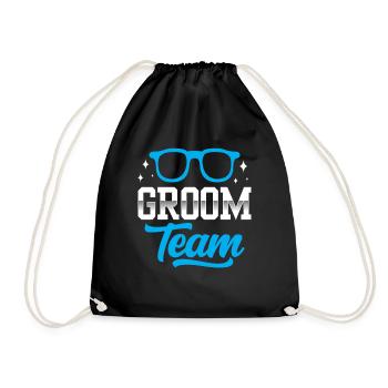 Groom Team Party Wedding Sayings - Drawstring Bag - black - Front