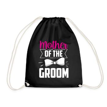 Groom's Mother Wedding Groom Party - Drawstring Bag - black - Front
