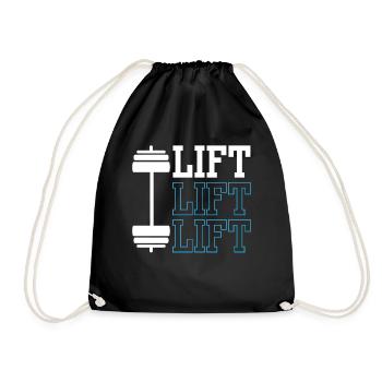 Lift Workout Gewichtheber Gym Gewichtheben - Turnbeutel - Schwarz - Vorne