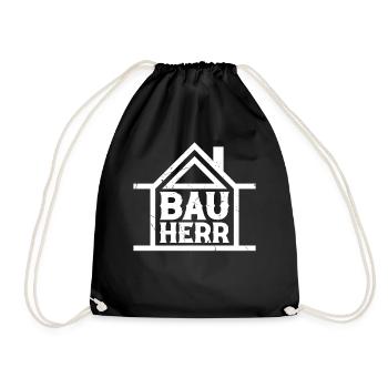 Häuslebauer Bauherren Richtfest Bauherr - Hausbau - Turnbeutel - Schwarz - Vorne