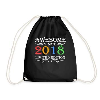 2018 - Born 2018 - Year of birth 2018 - Drawstring Bag - black - Front