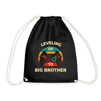 Leveling Up To Brother - Drawstring Bag - black - Front