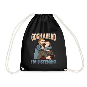 Van Gogh Art Mona Lisa - Drawstring Bag - black - Front