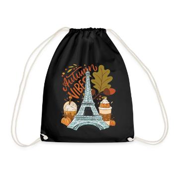 Tour Eiffel Autumn Vibes Automne à Paris Français - Sac de sport léger - noir - Devant