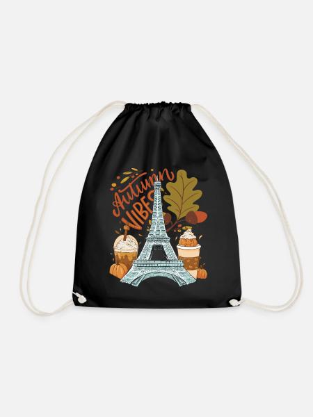 Eiffelturm Herbst Vibes Herbst in Paris Französisc - Turnbeutel - Schwarz