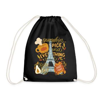 Paris Hello Autumn Pumpkins sur la Tour Eiffel Automne - Sac de sport léger - noir - Devant