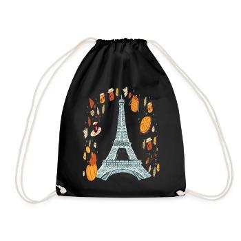 Couronne d’automne Tour Eiffel Automne à Paris Français - Sac de sport léger - noir - Devant