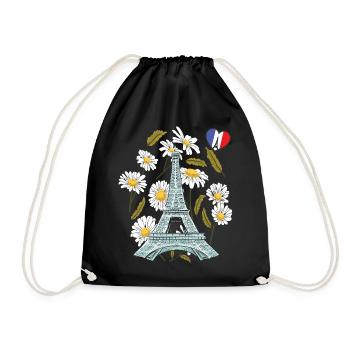 Tour Eiffel en automne Paris souvenir automne en Fran - Sac de sport léger - noir - Devant