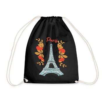 Paris avec les feuilles d’automne Tour Eiffel en automne Fran - Sac de sport léger - noir - Devant