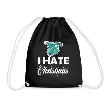 Crazy Christmas Tree Funny Punk Ironic - Drawstring Bag - black - Front