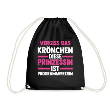 Programmieren Entwickler Prinzessin Programmierer - Turnbeutel - Schwarz - Vorne