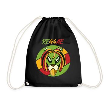 Rasta Löwe Reggae Retro Jamaika Souvenir Rastafari - Turnbeutel - Schwarz - Vorne