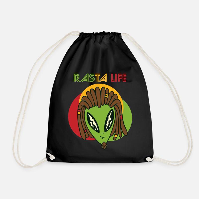 Reggae Alien Herz Rasta Jamaika Souvenir Rastafari - Turnbeutel - Schwarz