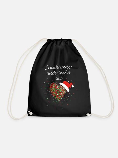 Ernährungsmedizinerin mit Herz Weihnachtsmotiv - Turnbeutel - Schwarz