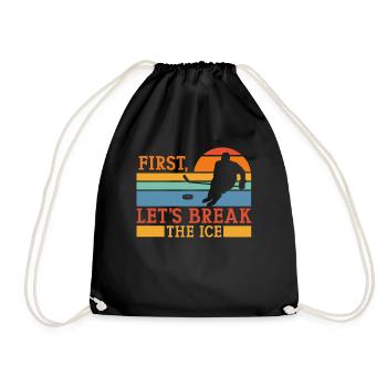 Ice Hockey Sports Player Lover Pun - Drawstring Bag - black - Front