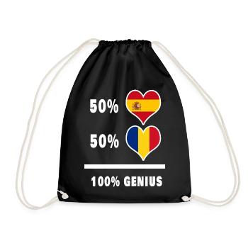 Rumänien und Spanien Genie / Geschenk - Turnbeutel - Schwarz - Vorne
