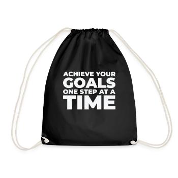 Goal Typography Life Quotes Positive Message - Drawstring Bag - black - Front