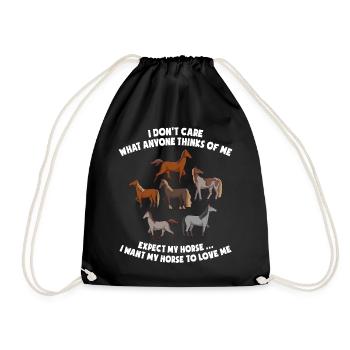 Je me fiche de ce que les gens pensent de moi Chevaux - Sac de sport léger - noir - Devant