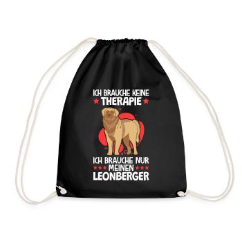Ich brauche nur meinen Leonberger - Turnbeutel - Schwarz - Vorne