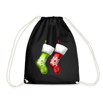 Chaussettes sur les bas de cheminée sur la cheminée de Noël - Sac de sport léger - noir - Devant