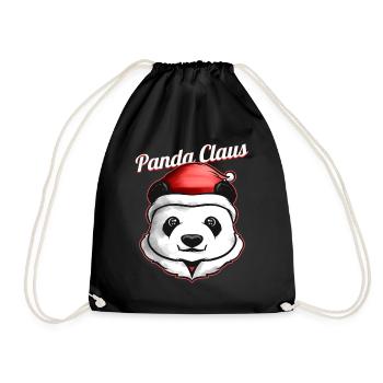 Panda déguisé en Père Noël à Noël - Sac de sport léger - noir - Devant