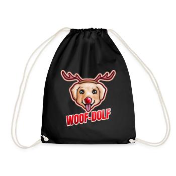 Chien déguisé en Rudolph le renne Woof-dolf - Sac de sport léger - noir - Devant