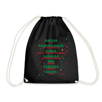 kwanzaa, kinara candle kwanzaa - Turnbeutel - Schwarz - Vorne