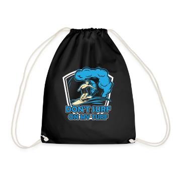 Surf Nicht In Meinem Revier Surfer Surfing - Turnbeutel - Schwarz - Vorne