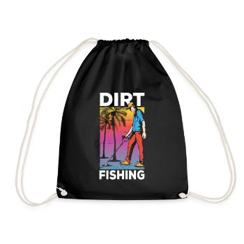 Dirt Fishing Metalldetektion Metal Detecting - Turnbeutel - Schwarz - Vorne
