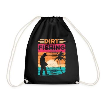 Dirt Fishing Metal Detecting Metalldetektion - Turnbeutel - Schwarz - Vorne