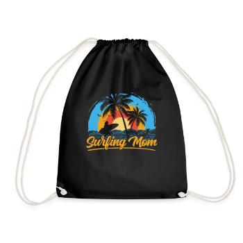 Surfing Mom Planche de surf Surfing Surfer - Sac de sport léger - noir - Devant