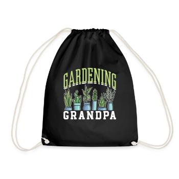 Gardening Grandpa Gardener Grandfather Garden - Drawstring Bag - black - Front