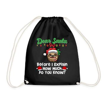 Cher Père Noël avant que j’explique combien savez-vous - Sac de sport léger - noir - Devant