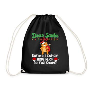 Cher Père Noël avant que j’explique combien savez-vous - Sac de sport léger - noir - Devant