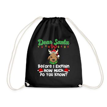 Cher Père Noël avant que j’explique combien savez-vous - Sac de sport léger - noir - Devant