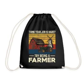 Farming Farmer Vintage Tractor - Turnbeutel - Schwarz - Vorne
