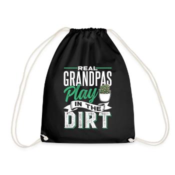 De vrais grands-pères jouant au jardinage dans la terre - Sac de sport léger - noir - Devant