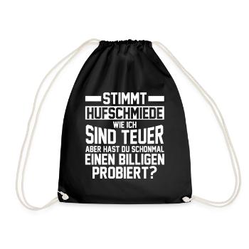 Hufbeschlagschmied Pferdeschmied Hufschmied - Turnbeutel - Schwarz - Vorne