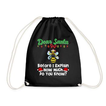 Cher Père Noël avant que j’explique combien savez-vous - Sac de sport léger - noir - Devant