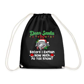 Cher Père Noël avant que j’explique combien savez-vous - Sac de sport léger - noir - Devant