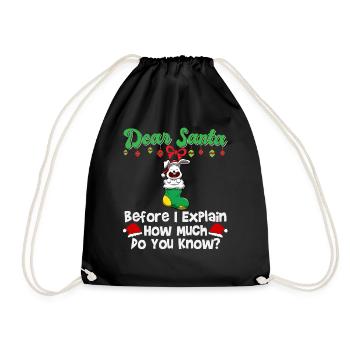 Cher Père Noël avant que j’explique combien savez-vous - Sac de sport léger - noir - Devant