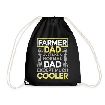 Farming Farmer Dad Father Vintage - Drawstring Bag - black - Front