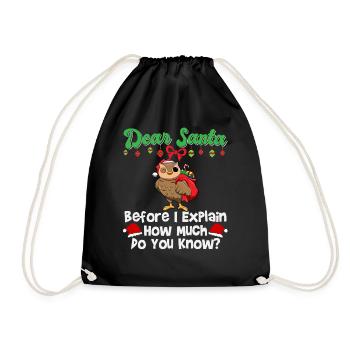 Cher Père Noël avant que j’explique combien savez-vous - Sac de sport léger - noir - Devant