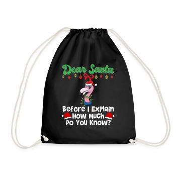 Cher Père Noël avant que j’explique combien savez-vous - Sac de sport léger - noir - Devant