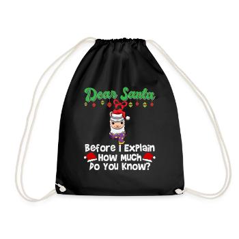 Cher Père Noël avant que j’explique combien savez-vous - Sac de sport léger - noir - Devant